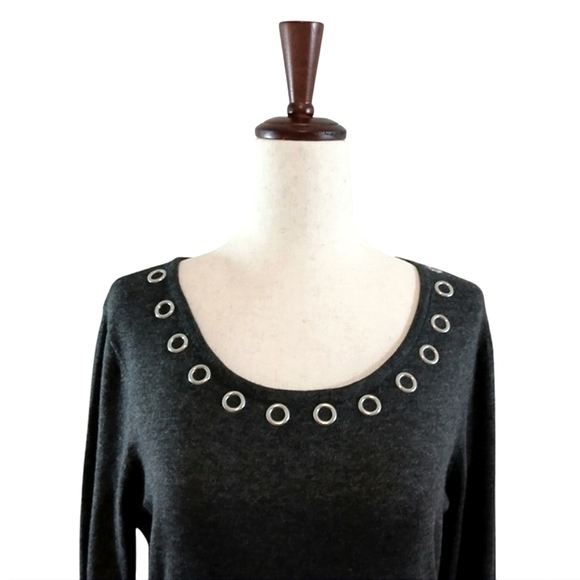 🎁NWOT Calvin Klein Dress. Grommets on Neckline & Bottom Zippers on Sleeve Cuffs - Picture 4 of 15